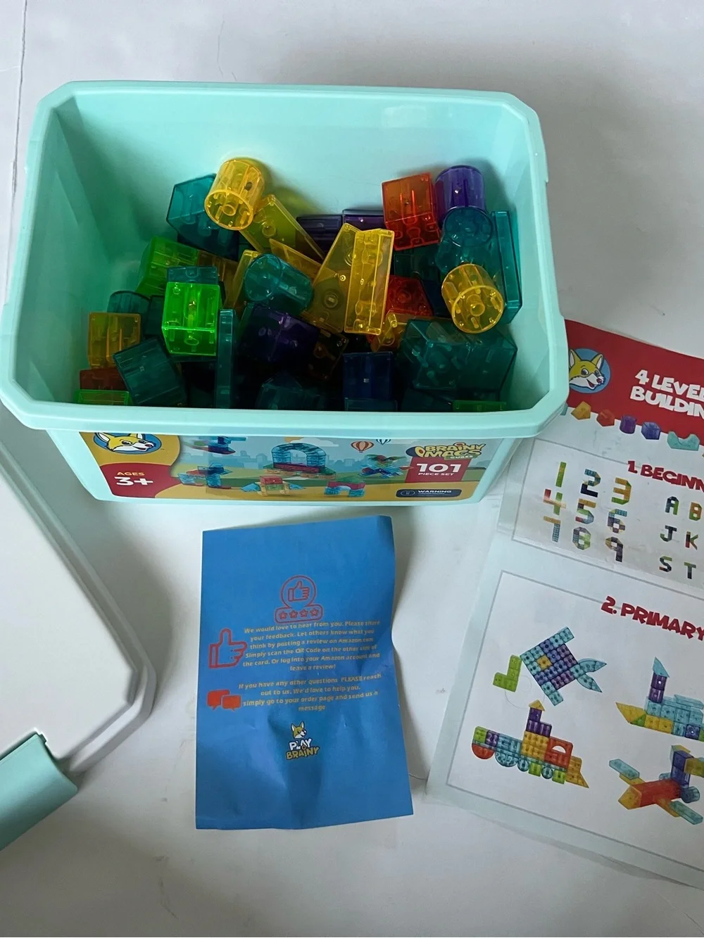 Play Brainy 101 Piece Magnetic Cubes 3D Building Set Stem Educational Montessori